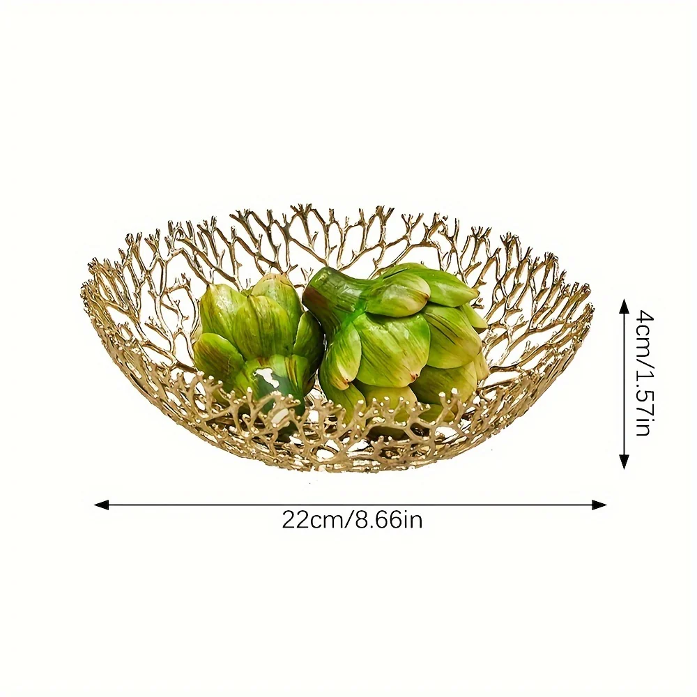 MetalServe-Koraal - Luxe Open Fruitkom voor Huisdecoratie, Salontafel & Eetkamer - Afbeelding 8