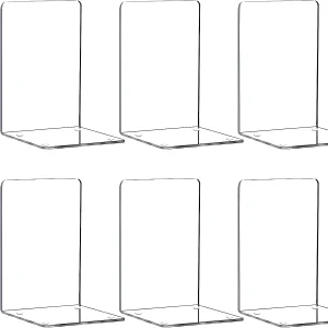 Transparante Acryl Boekensteunen - Moderne L-vormige Boekensteunen voor Bureauorganisatie