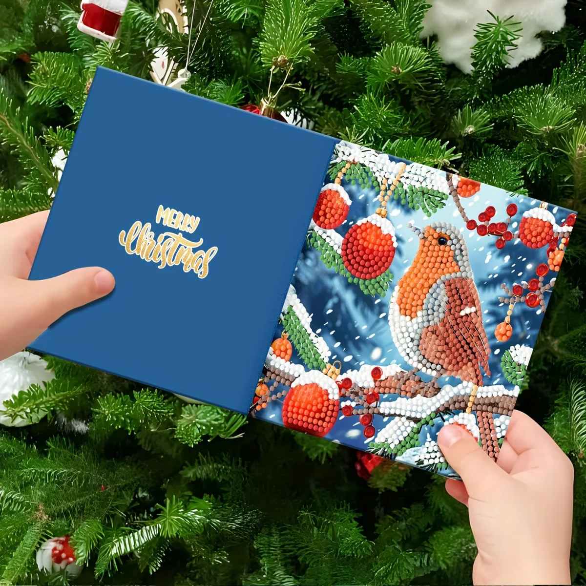 12pcs DIY Diamond Painting Christmas Card Kit - Santa & Dieren Ontwerpen, Feestelijke Groetekaarten voor Kerstwensen en Feestfavorieten - Afbeelding 4