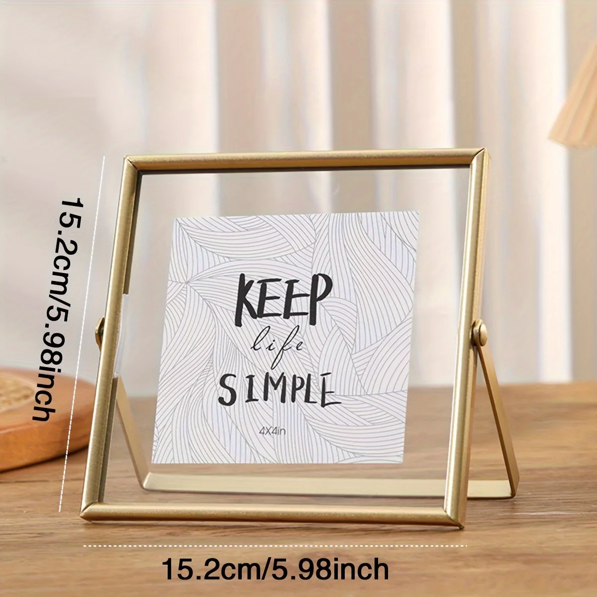 Elegante Metalen Fotolijst - 10.16cm of 15.24cm Enkele Foto Weergave, Modern Goud & Zwart Ontwerp voor Thuis en Kantoor - Afbeelding 3