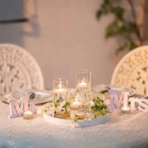 Set van 6 glazen kandelaar - Romantische hurricane houders met gelakte afwerking, perfect voor kerst, Halloween, Pasen en meer