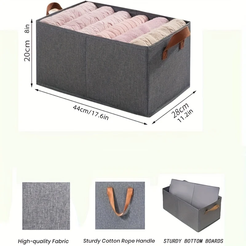 Set van 3 Opvouwbare Opbergmanden – Grote Capaciteit met Stevige Handgrepen - Afbeelding 4