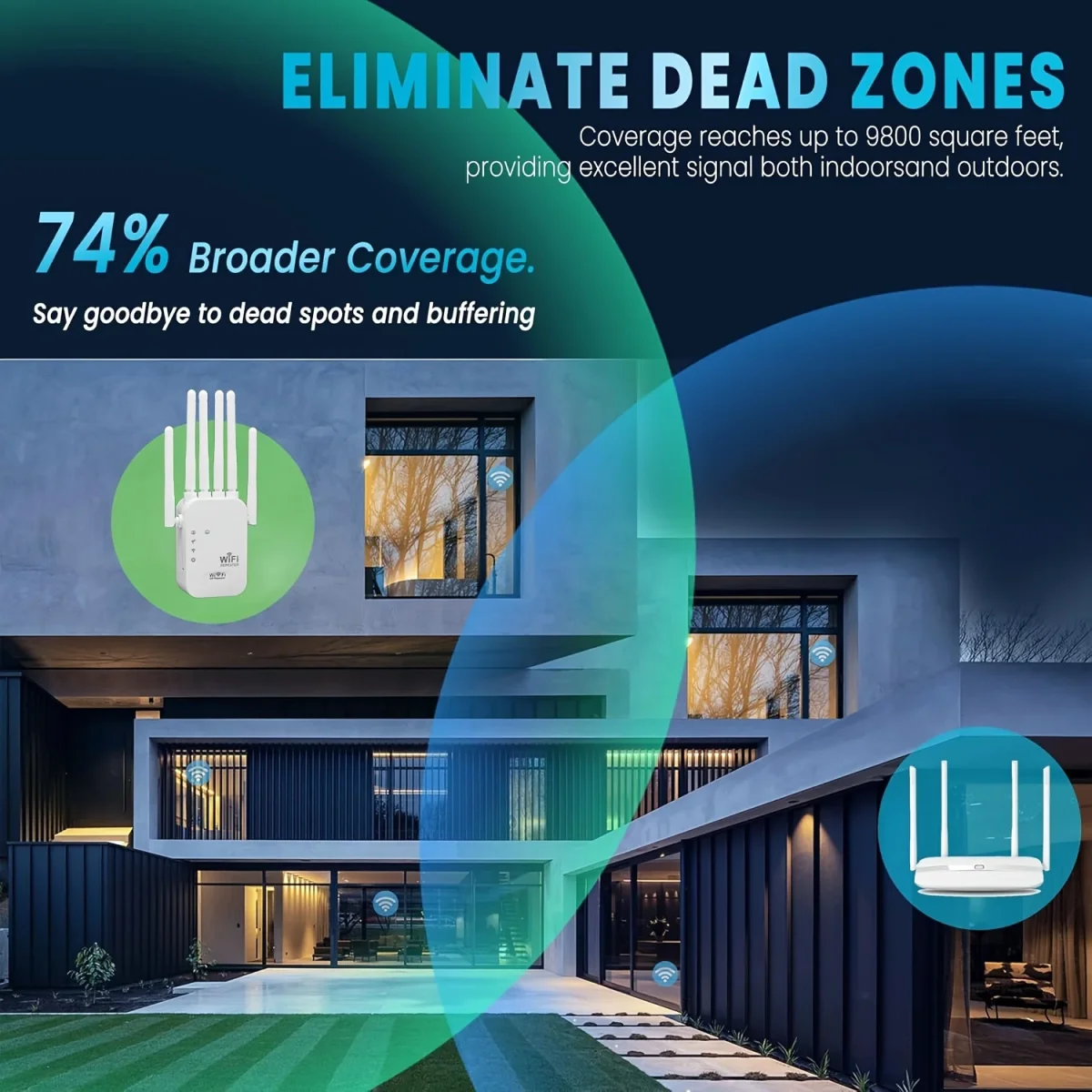 WiFi 6 Extender Dual Band Versterk Verbinding Thuis - Afbeelding 6
