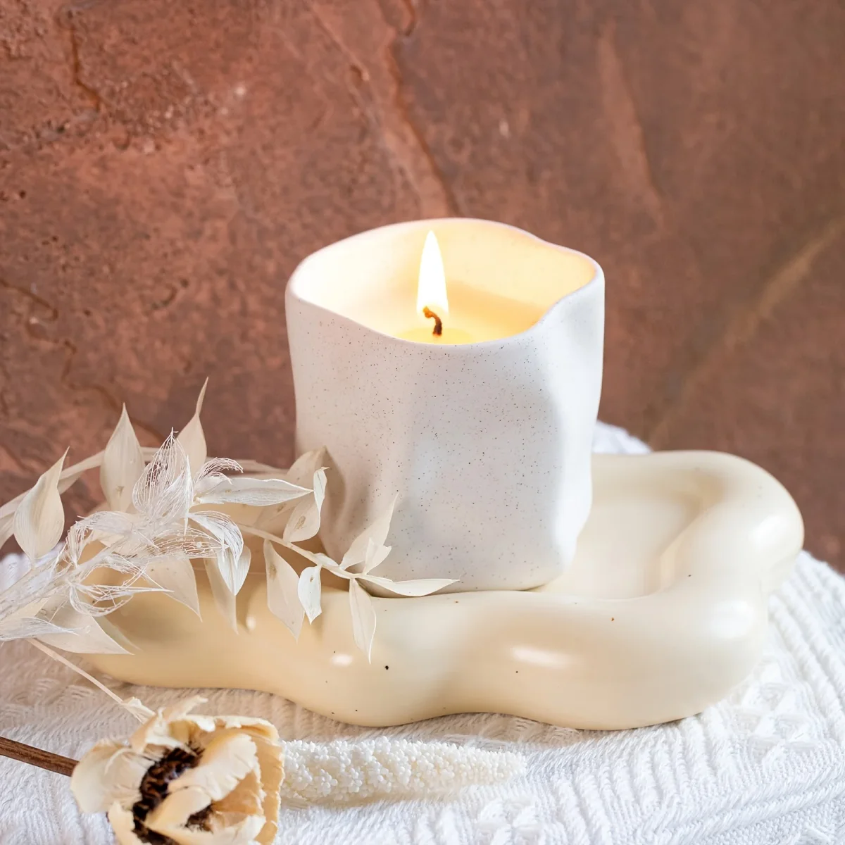 Nordic Stijl Keramische Kandelaar - Moderne Minimalistische Geometrie, Perfect voor Kerstmis en Feestdecoratie - Afbeelding 5