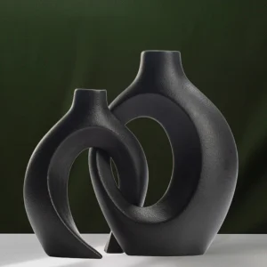 2-delige Set Keramische Kandelaren - Matte Afwerking, Modern Minimalistisch Ontwerp voor Tafeldecoratie