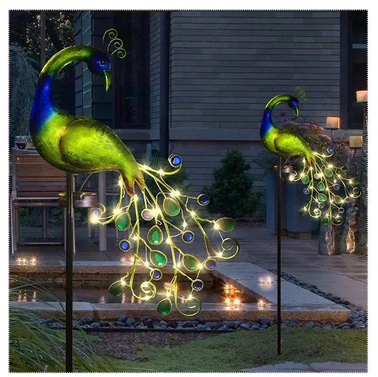 LumiPauw - Solar Tuinlamp Pauw – LED Decoratieve Lantaarn voor Sfeervolle Buitenverlichting - Afbeelding 4