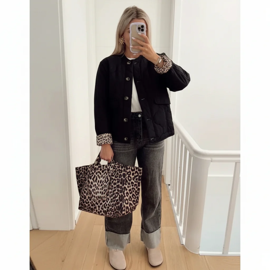 Modieuze Damesjas Luipaard Trendy Stijl Elke Gelegenheid - Afbeelding 3